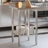 Kitchen Work Table with Backsplash 55x55x93 Cm Stainless Steel