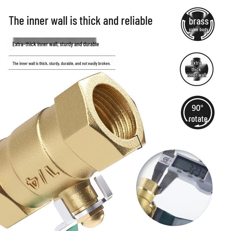 Copper DN20 Thickened Water Valve, Internal/External Thread, Pneumatic Ball Switch, 2-Point One-Piece Design