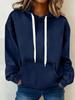 Overcoat Loose Comfortable Casual Denim Long Sleeve Hoodie Women