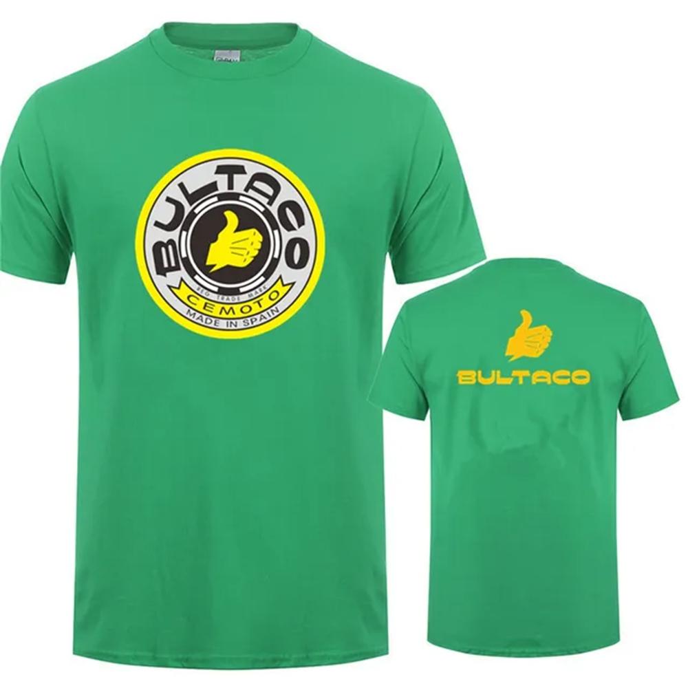 Summer Round Neck 3D Bultaco Cemoto Motorcycles Print Top Fashionable Casual Short Sleeved Men's T-shirts