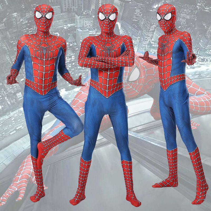 Exquisite Raimi Spiderman Cosplay Costume With Breathable Zentai Jumpsuit