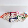 Large Capacity Korean Style Canvas Shoulder Bag For Kids Featuring Cute Alphabet Design
