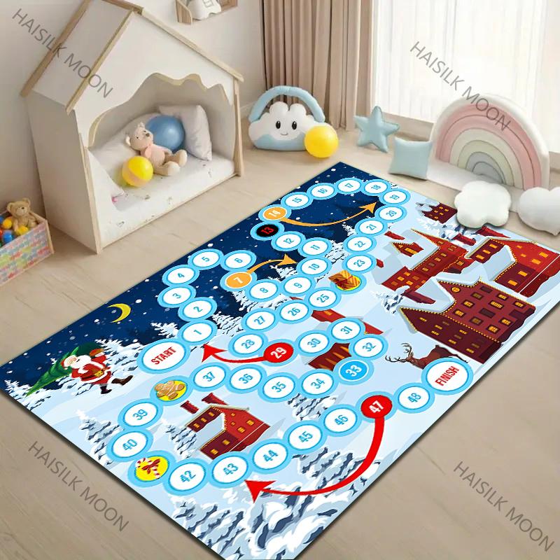 1PC Children's Number Snake Game Cartoon Carpet for Living Room Bedroom Bedside Floor Mat Kids Playing Mat Area Rug