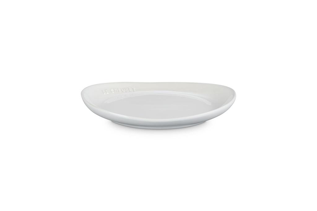 Le Creuset Flora Plate, 24 cm, White Lustre, Heat and Cold Resistant, Microwave and Oven Safe, Oven Dish, Bakeware [Official Japanese Product]