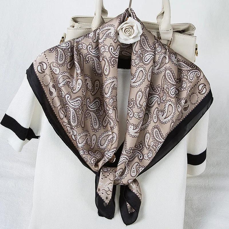 Fashion Paisley Print Kerchief Women Hair Scarf Silk Headband Bandana Head Scarves Female 70*70cm Square Hijab Scarfs For Ladies