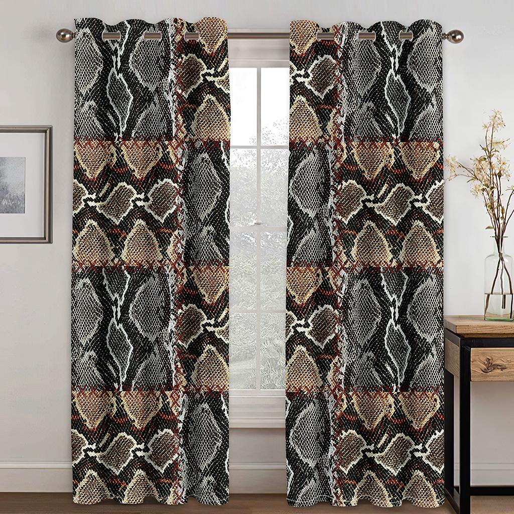 Leopardenmuster Farbstreifen Symbol 3D Vorhang Anwendbar Wohnzimmer Schlafzimmer Küche Balkon Fensterdekoration 2 Paneele