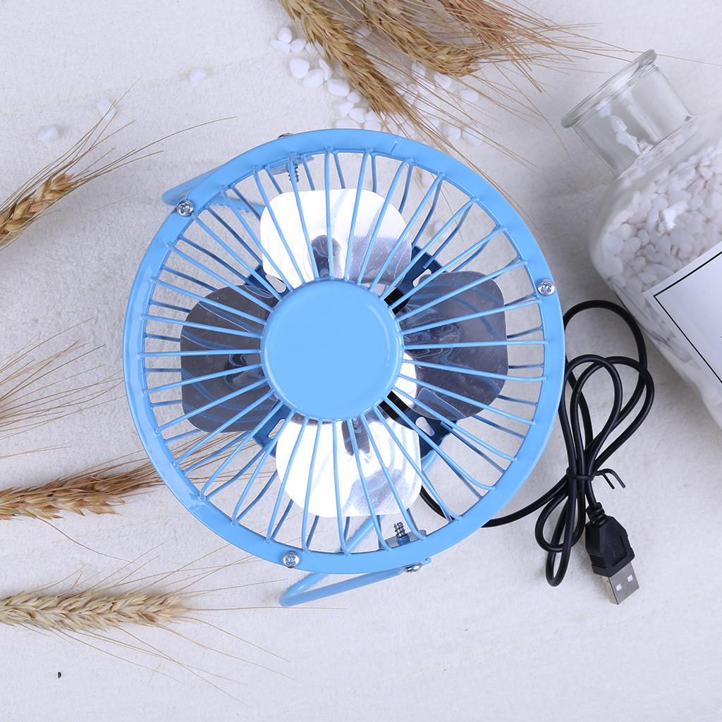 USB Fan Mini Portable Desktop Metal Net Quiet Fan Computer Laptop Aluminium Blad