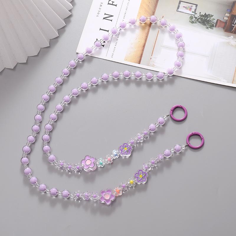 Handmade Pearl Crossbody Phone Case Lanyard with Beaded Charm