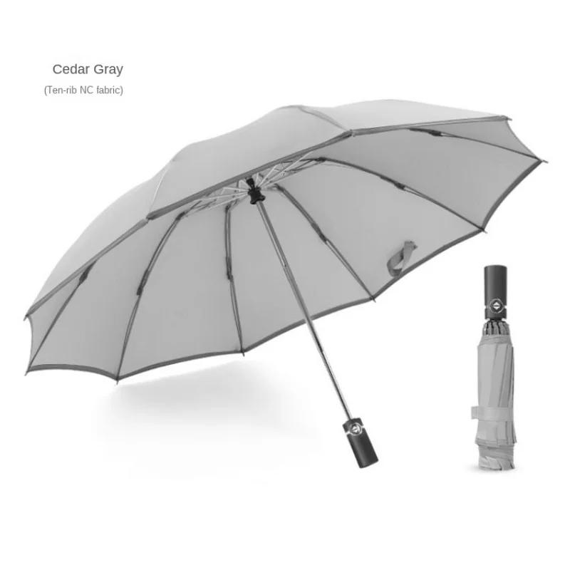 Windproof Reverse Folding Automatic Rain Umbrella For Men Women 10 Ribs Reflective Stripe Portable Female Umbrella Male Paraguas