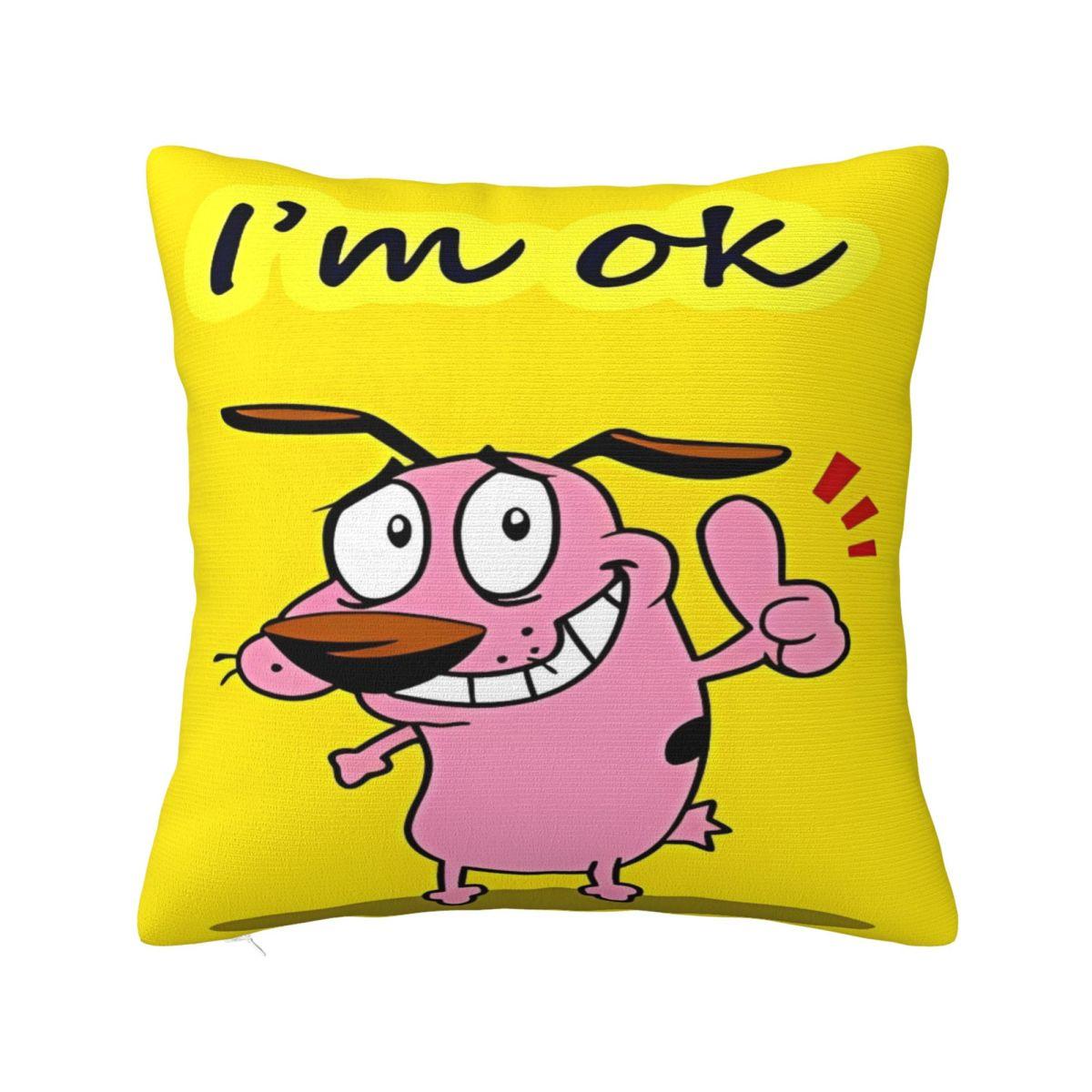 

CCourage Cowardly Dog Print Pillow Cover Square Pillow Case Cushion Cover Fashion Graphic Pillowcases For Living Room Chair 30cmx30cm