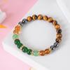 2025 Tiger Eye & Green Crystal Elastic Cord Wealth Bracelet - Handmade Jewelry