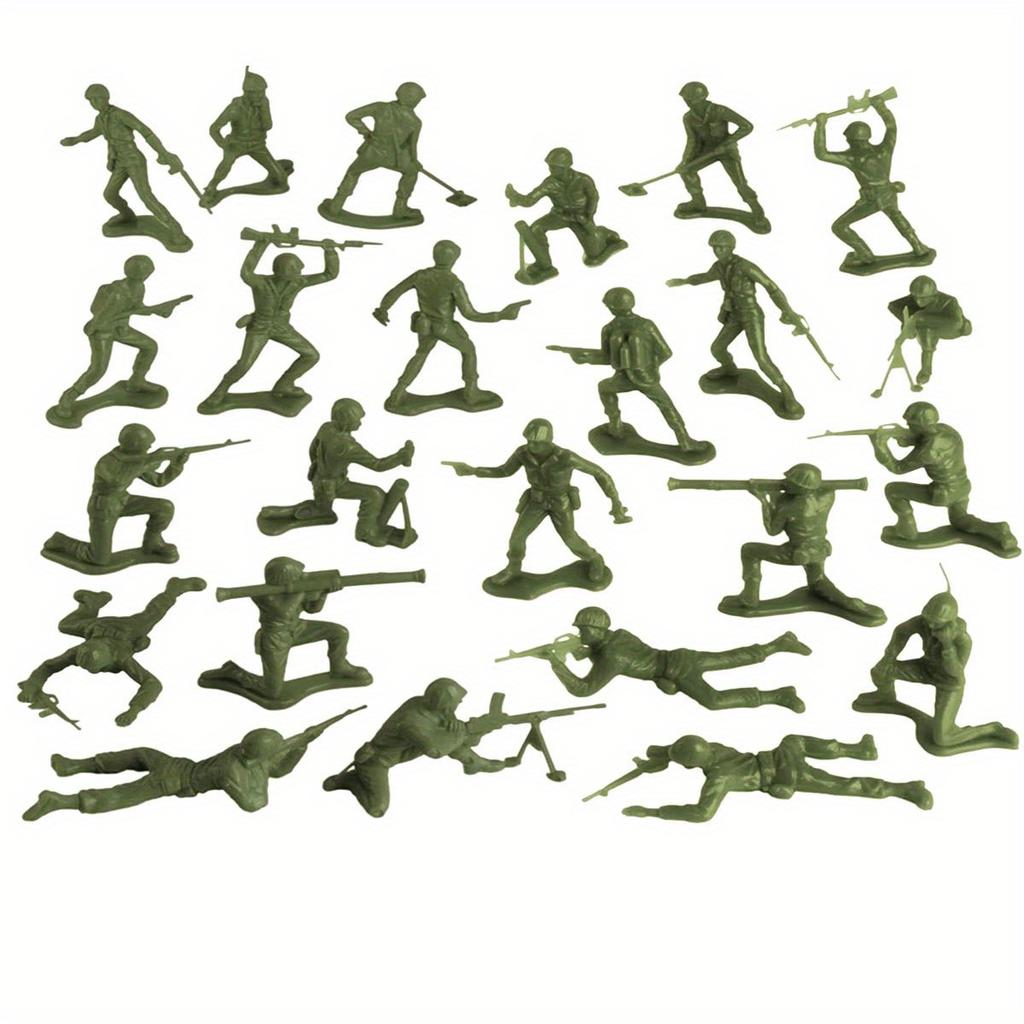 30pcs Miniature Plastic Soldier Models - 1.96 Inch Multicolor Military Figures for Party Decor, Birthday Gifts, ZSY
