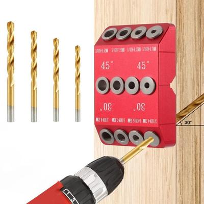 30 °/45 °/90 ° Multi Angle Drilling Positioner Aluminum Alloy Wooden Board Drilling Machine Household DIY Woodworking Tool