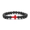 Natürlicher Stein Perlen Kreuz Armband Damen Einfaches Armband Perlen Vielseitiges Armband Europäisches und Amerikanisches Neues Mehrfarbiges Perlenarmband.