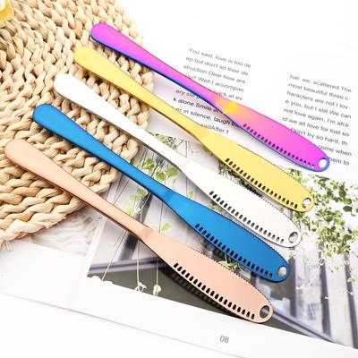1/ 4pcs Butter Knife Multifunction Stainless Steel Hole Dessert Jam Knife Cutlery Tool Kitchen Toast Bread Knife Tableware Set