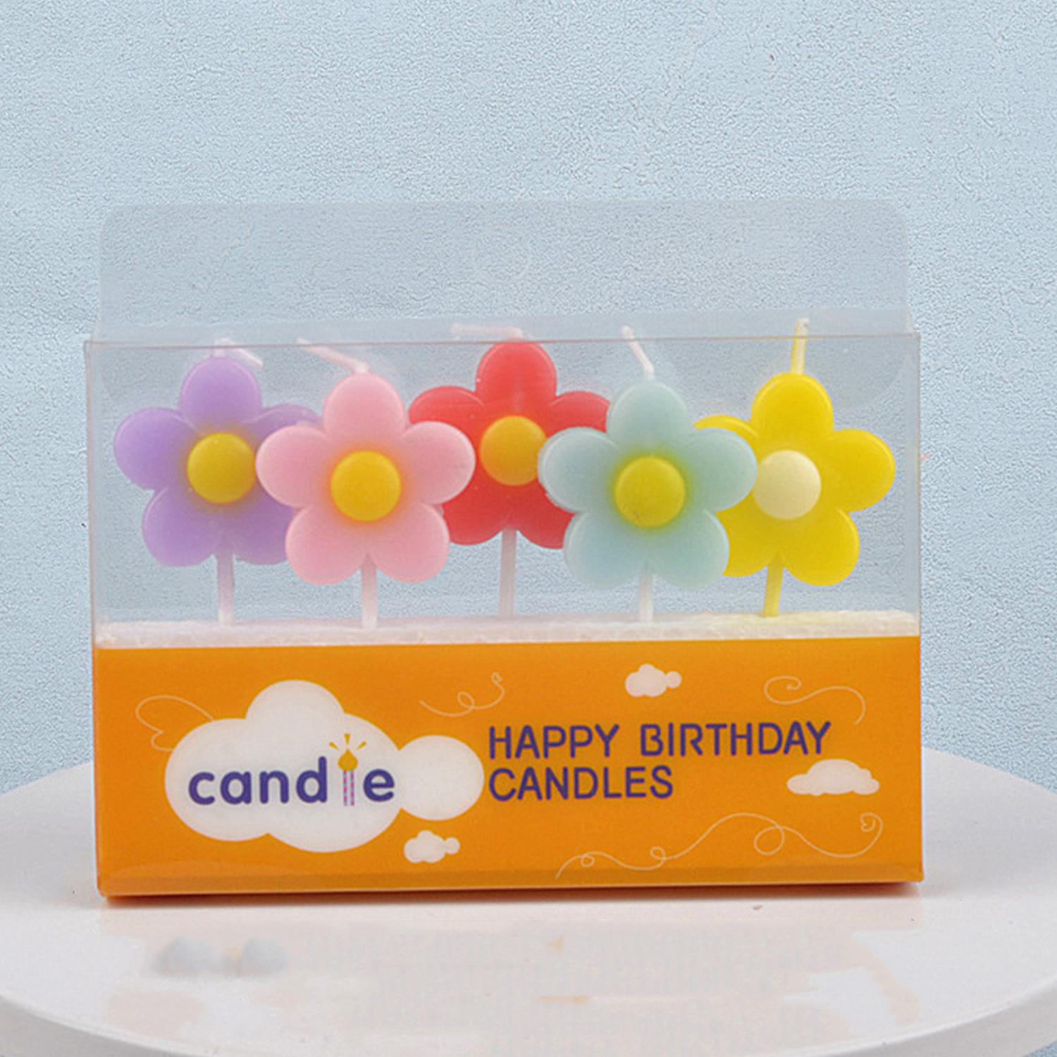 

5 шт. корейская свеча на день рождения маленький цветок малыш один год признание предложение романтическая вечеринка торт