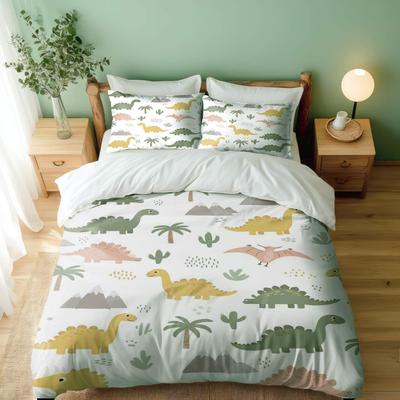 Funda Nórdica de Dinosaurios para Niños Juego de Ropa de Cama con Temática de Animales Microfibra Dibujos Animados Funda de Edredón Individual King Para Niños Niñas Adolescentes Decoración de Dormitorio