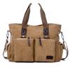 Britische Stil Leinwand Umhängetasche - Unisex Große Kapazität Crossbody Reißverschlusstasche für Kurze Reisen