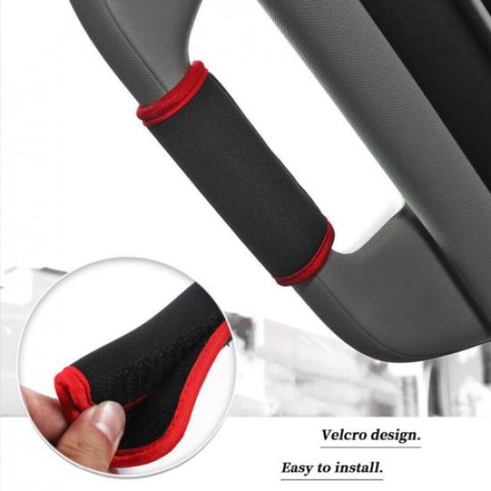 For 2019-2024 Dodge Ram 3500/2500/1500 Red A/B Pillar Handle Soft Cloth Cover 4P