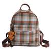 Schoolbag1011 New Fashion Versatile Plaid Women's Backpack Cute Small School Bag Korean Version Multifunctional Mini Small Backpack