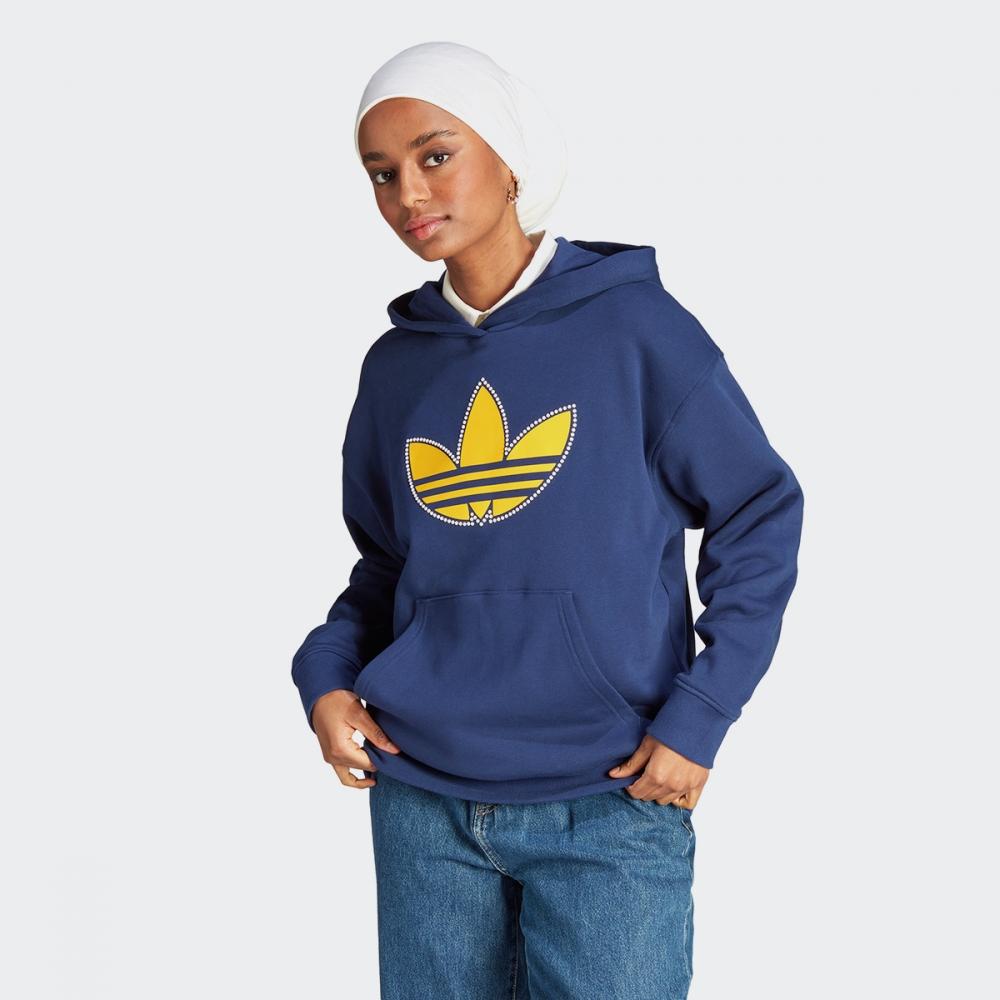 

Худи бойфренда Adidas с жемчужным трилистником IL2422DKBLUE