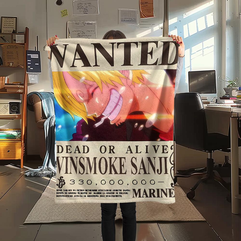 One Piece Character Print Flannel Blanket,High Quality Comfortable for All Seasons,Home Decor,Warmth and Comfort,Perfect for Christmas Gifts