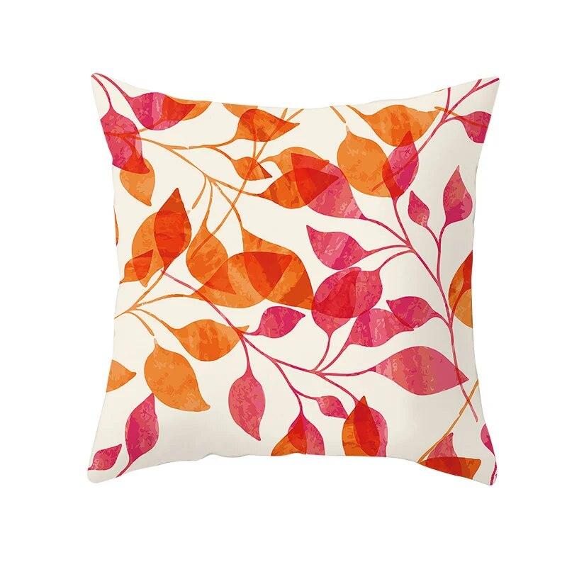 Bedroom Sofa Living Room Pillowcase Autumn Maple Leaf  Fresh Print Floral Plant Cushion Cover