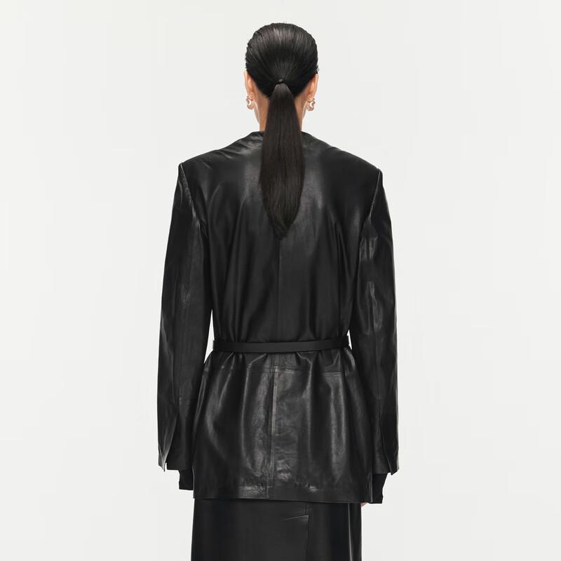 JNBY 2024 Autumn Women's Loose Faux Leather Jacket