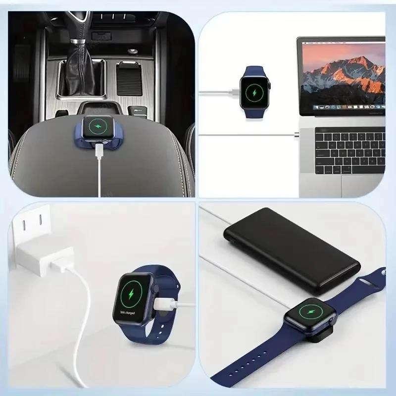 Portable Wireless Watch Charger Type-C Lightning Dual Interface For Apple Watch 10 9 8 7 6 5 4 3 2 SE Ultra Series Fast Charger