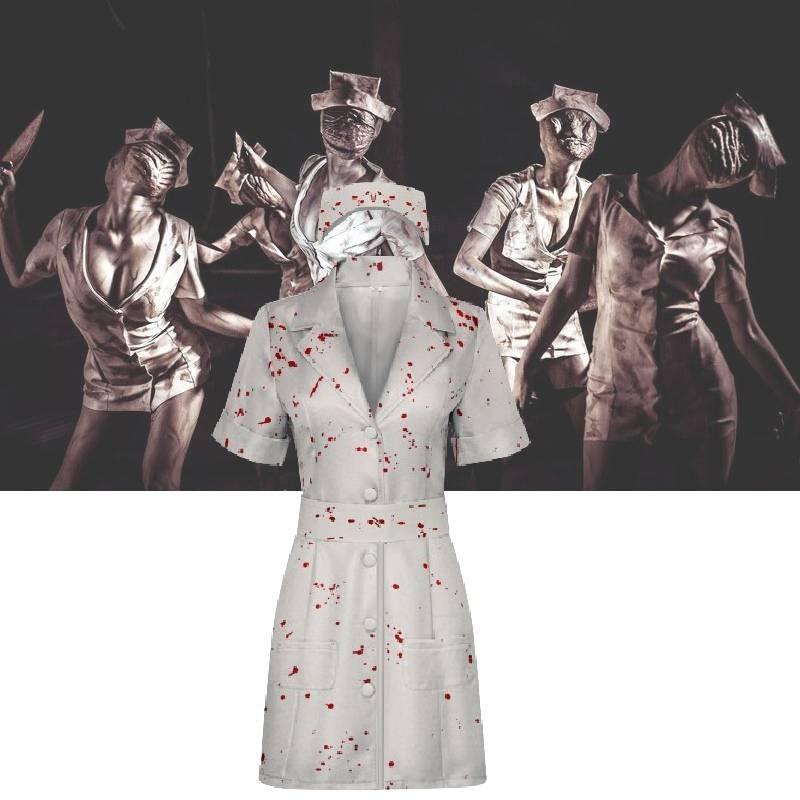 Silent Hill 2 Nurse Cosplay Costume For Women Scary Zombie Role Play