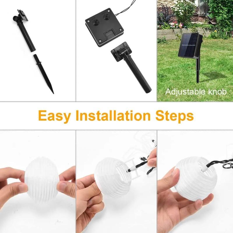 Wasserdichte Laterne Lichterkette 6,5 m 30 LED Solar-Außenlampe Weihnachtsgirlande zum Jäten Hausgarten-Dekor