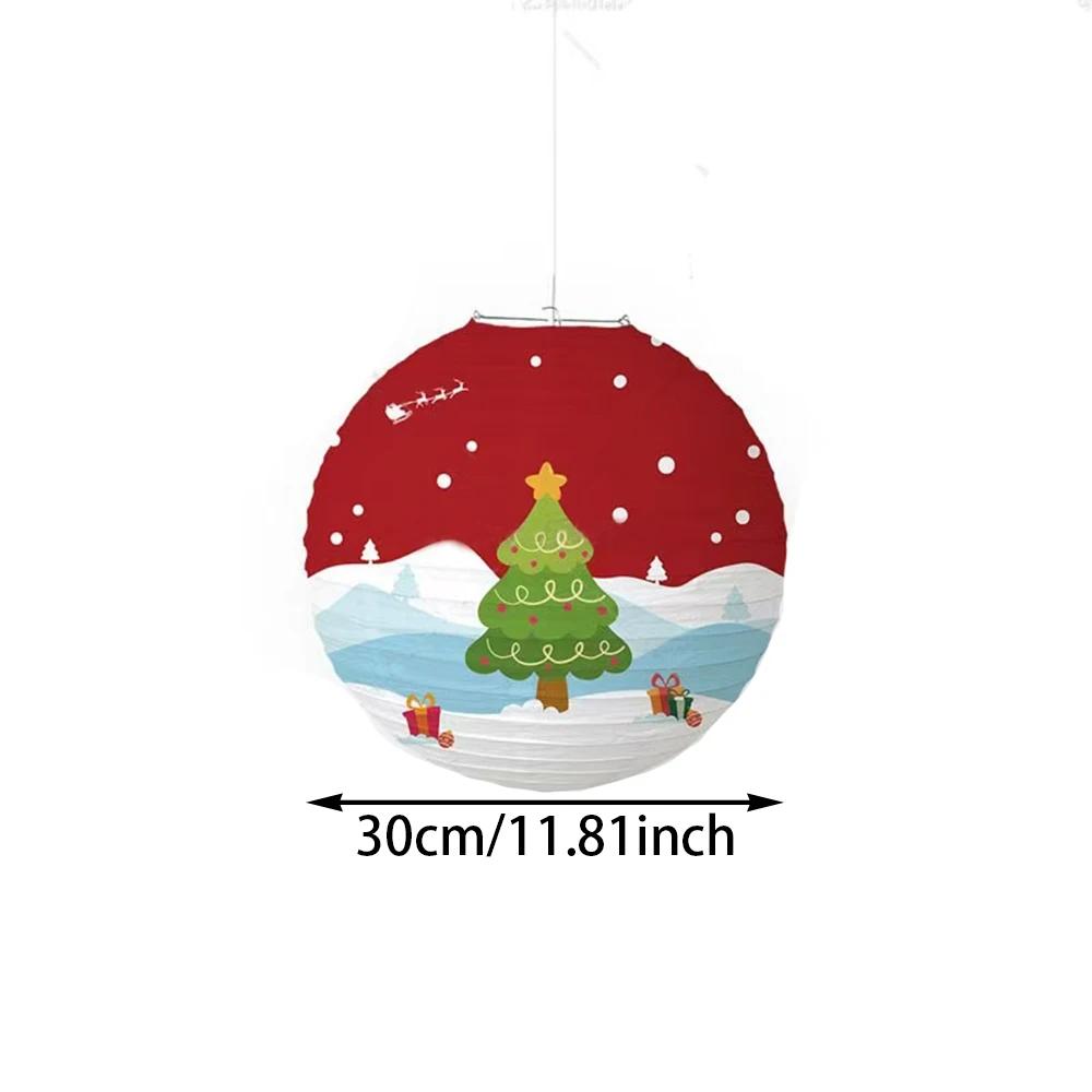 Runtow 6 Pcs Christmas Paper Lantern DIY Home Christmas Party Decoration Cute Santa Claus Snowman Ornaments 2025 New Year Gift