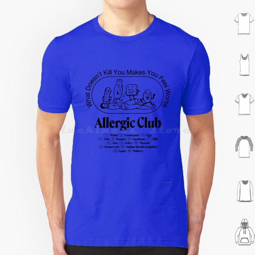 Allergie Club T-Shirt Baumwolle Herren Damen DIY Druck Allergisch Allergien Lustig Soziale Distanzierung Allergiebewusstsein Asthma 19 Nicht