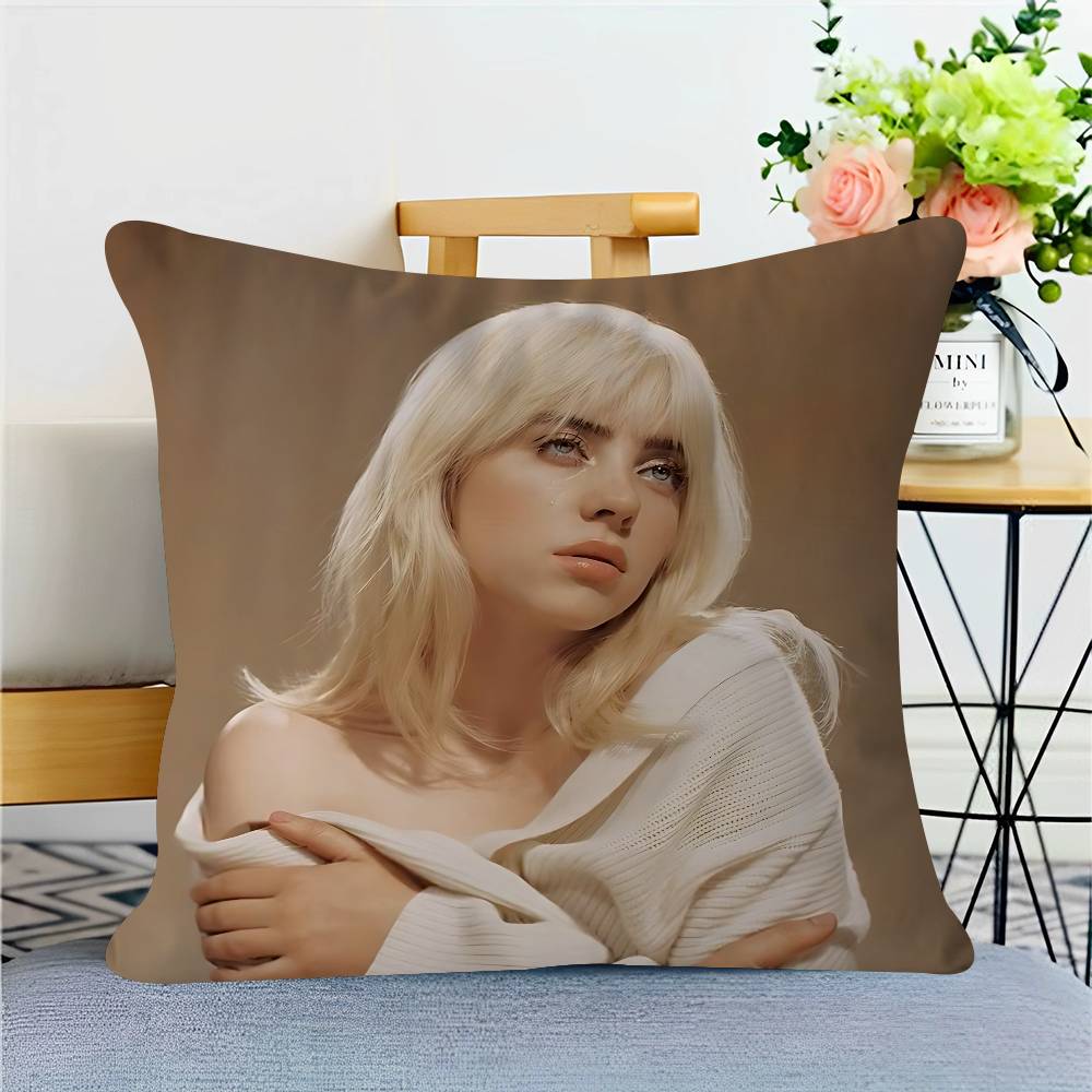 Singer B-Billie-Eilish Pillow Anime Pillow Sofa Bed Head Pillow Cover Cushion Cover 45x45 Cm Fashion