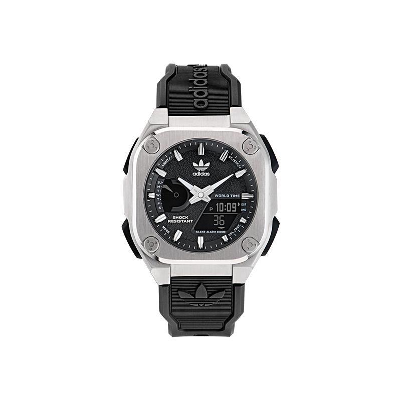 

Adidas Originals Wrist Watch Quartz Movement 45mm Black Dial Unisex 100m Waterproof AOFH23501 Silver Shell