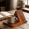 Sturdy Triangle Wooden Book Holder 2 In 1 Reading Stand Modern Magazine Rack  Library