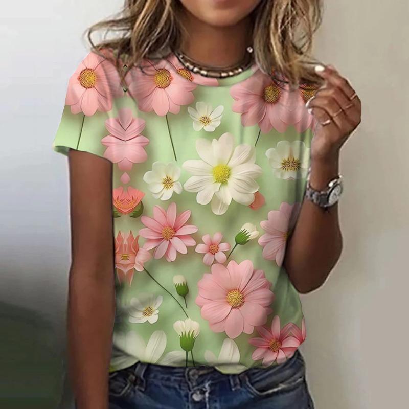 

Женская футболка с круглым вырезом и короткими рукавами, с 3D-принтом, повседневная, однотонная женская футболка S