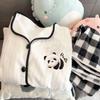 A Bao Xi Winter Coral Fleece Cartoon Cardigan Pajama Set for Students - Wear Indoors or Outdoors