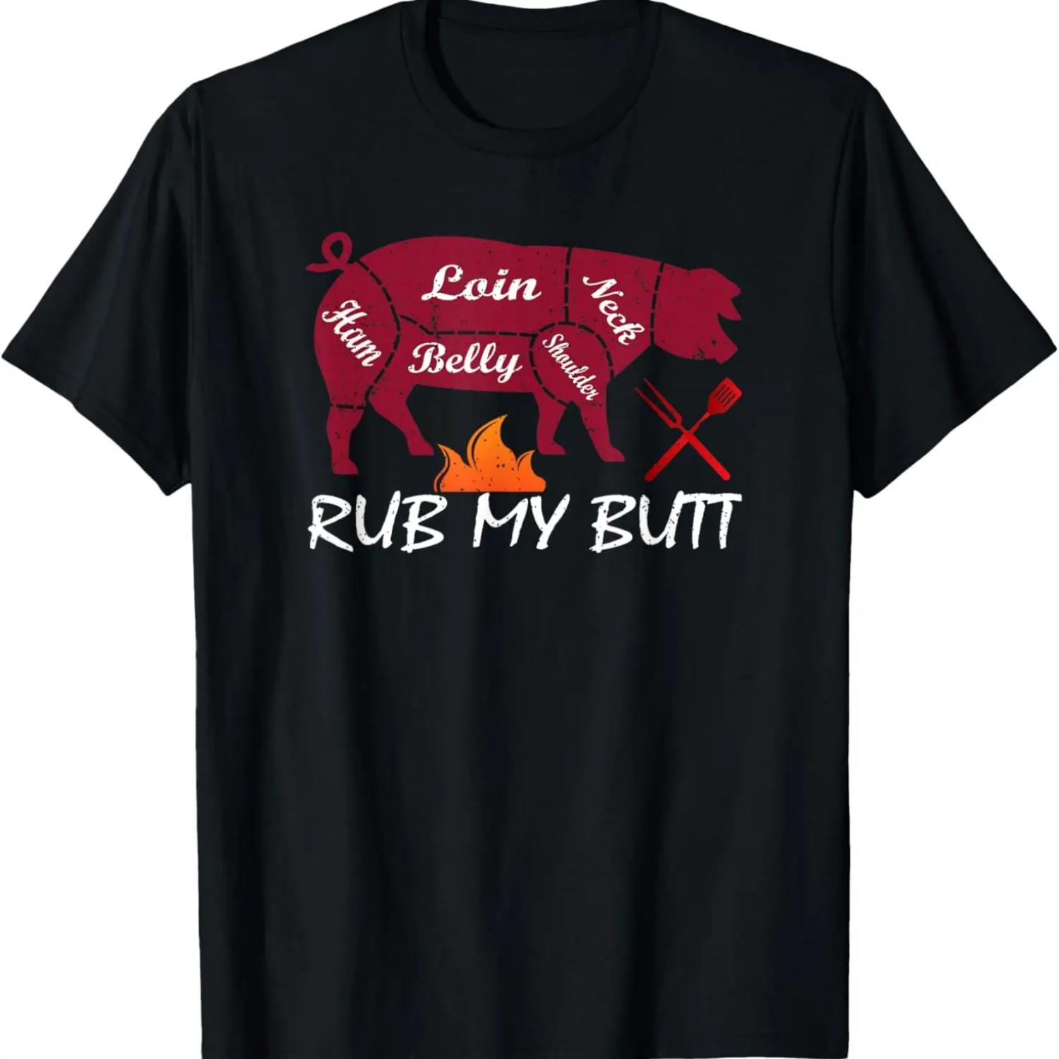 

Funny Fathers Day Vintage Rub My Butt Dad T-Shirt S