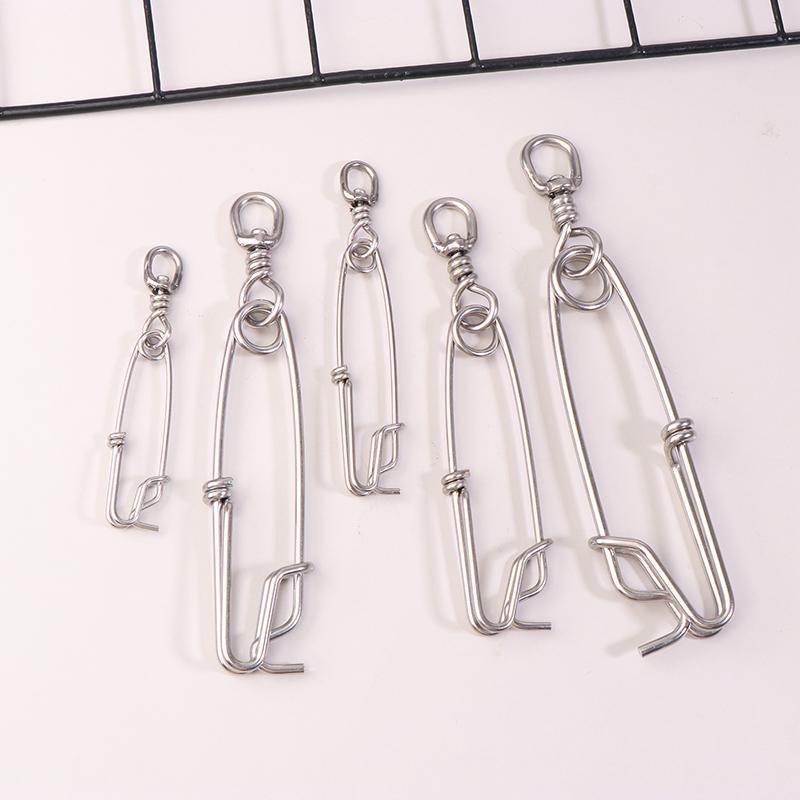 1Pc Stainless Steel Ring Tuna Fishing Clip Snap With Swivel Ring Connector For Spearfishing Long Line Fishing Accessories
