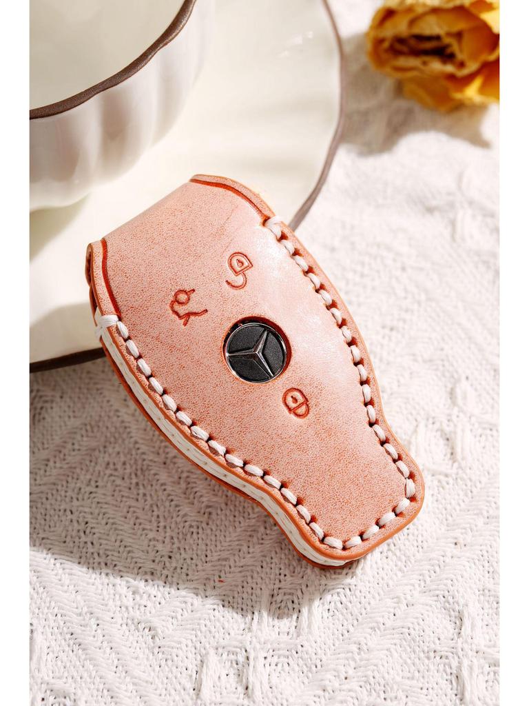 Premium Cowhide Car Key Cover for All Mercedes-Benz Models - Designed for Women