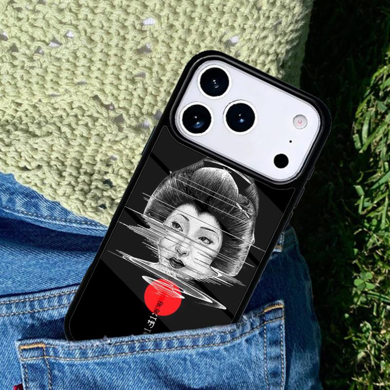 Japanese Geisha Phone Case For iPhone 17 AIR 16 Pro Max 15 14 Pro 11 12 13 Shockproof Silicone Cover