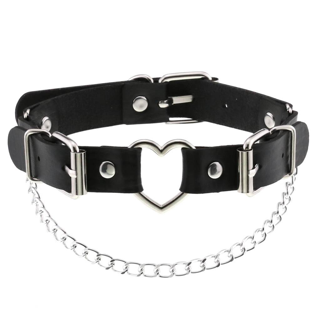 Leather Spiked Choker Punk Collar Women Men Rivets Studded Chocker Chunky Necklace Goth Jewelry Metal Gothic Emo Accessories