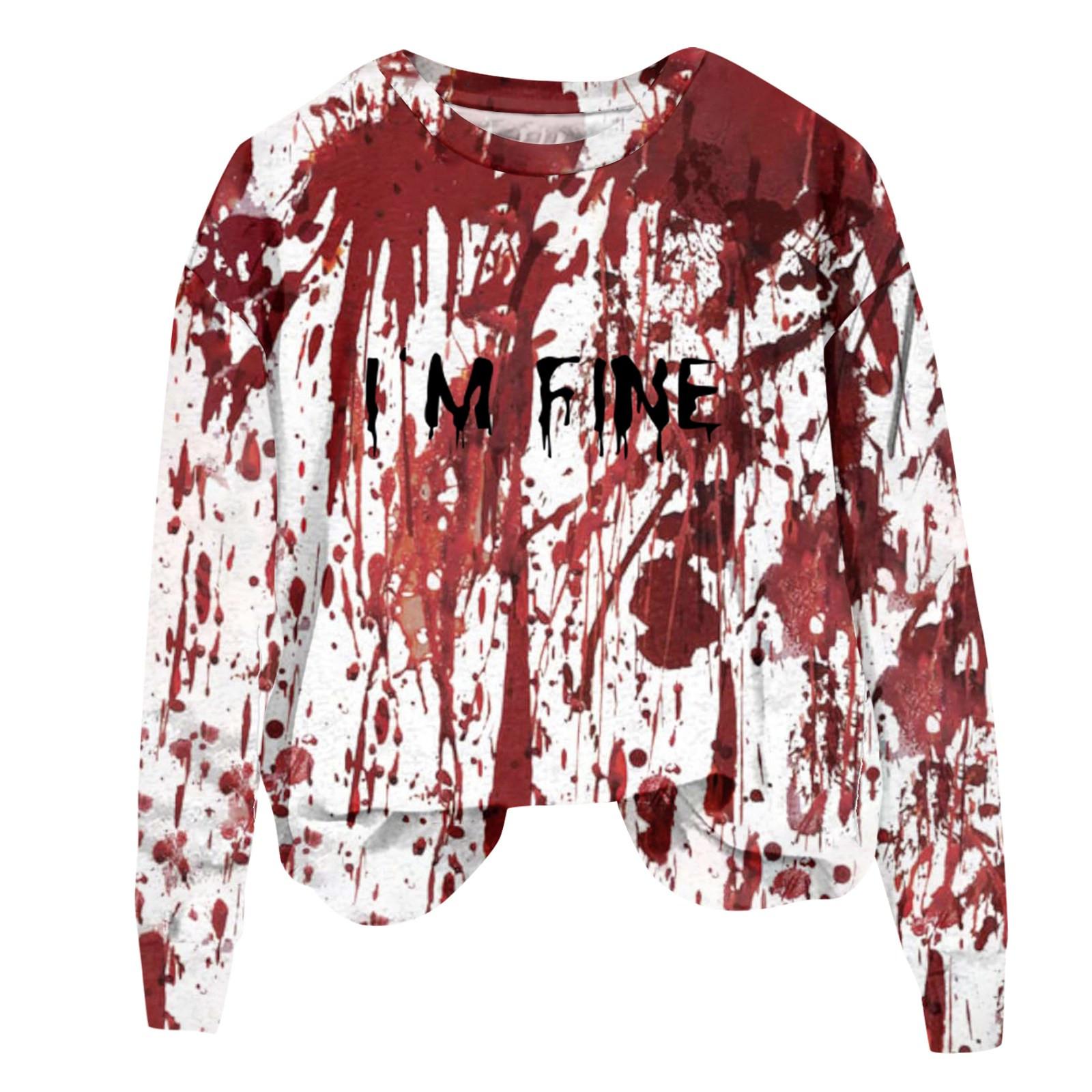 Женская повседневная рубашка I m Fine Bloody с принтом — фото 4
