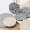 Placemat Pad Coasters Kitchen Table Mats Cotton Linen Knitting Bowl Mats Padding Mat Insulation Pad