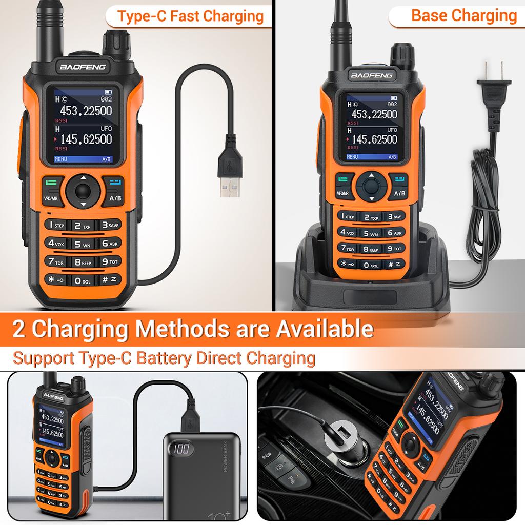 Baofeng UV-21 Pro Walkie Talkie Long Range Air Band Wireless Copy Frequency VHF UHF Type-C Rechargeable Upgrade UV-5R Ham Radio