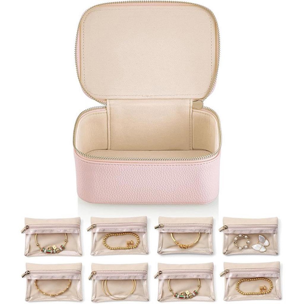 PU Leather Jewelry Organizer Case Multipurpose Jewelry Case with 8 Pockets for Sorting PU Organizers for Daily Use