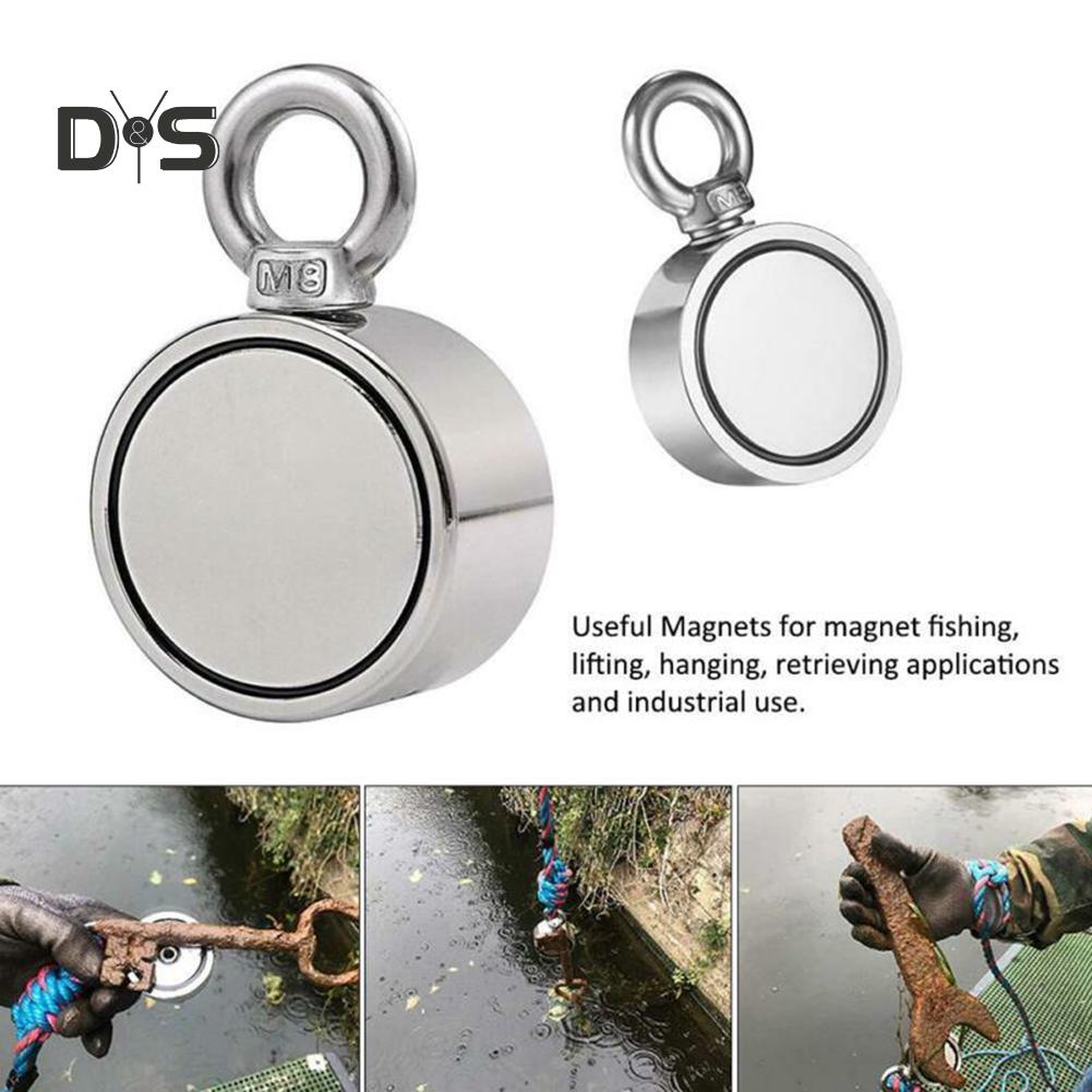 DYS TOOL SHOP Double Side Round Neodymium Eyebolt Salvage Fishing Magnet Equipment