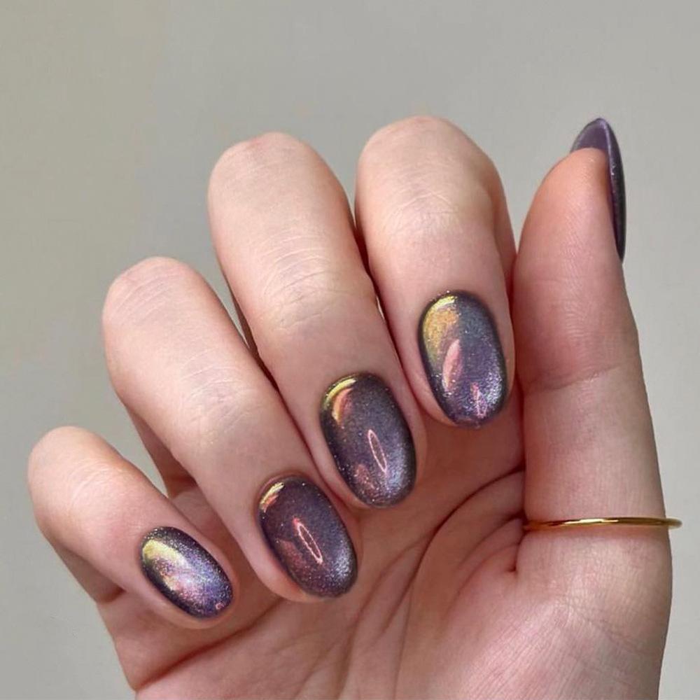 

24 шт. Дизайн ногтей кошачий глаз ноготь часть Wear Nail Feeling Fake Nail короткий короткий ноготь часть