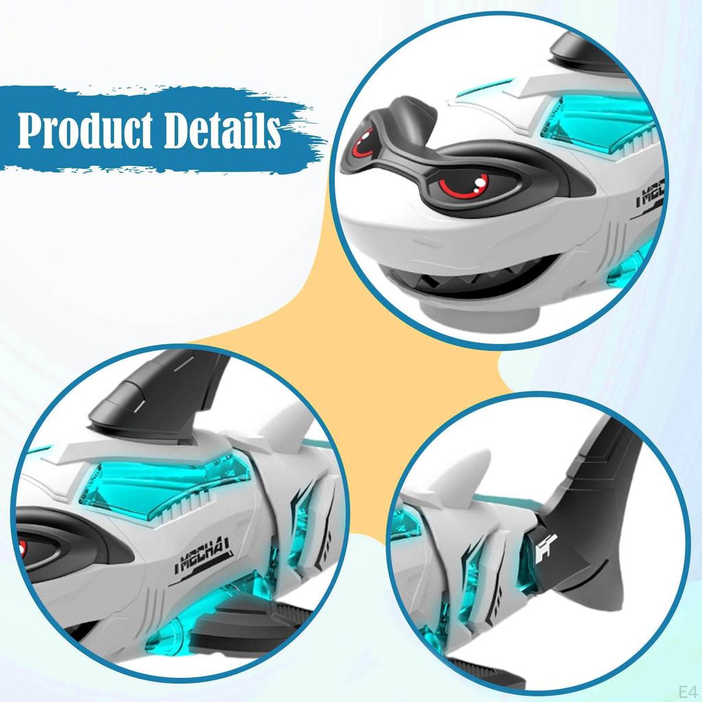 Electric Shark Toys Children Gifts with Realistic Biting Motion Lights Music Swinging Tail